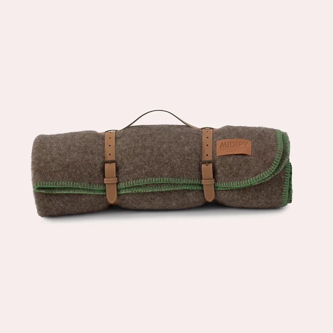 Plaid 100% Laine gris chiné Rhune - MIDIPY - La Maison MilanaiseBasilicCamel