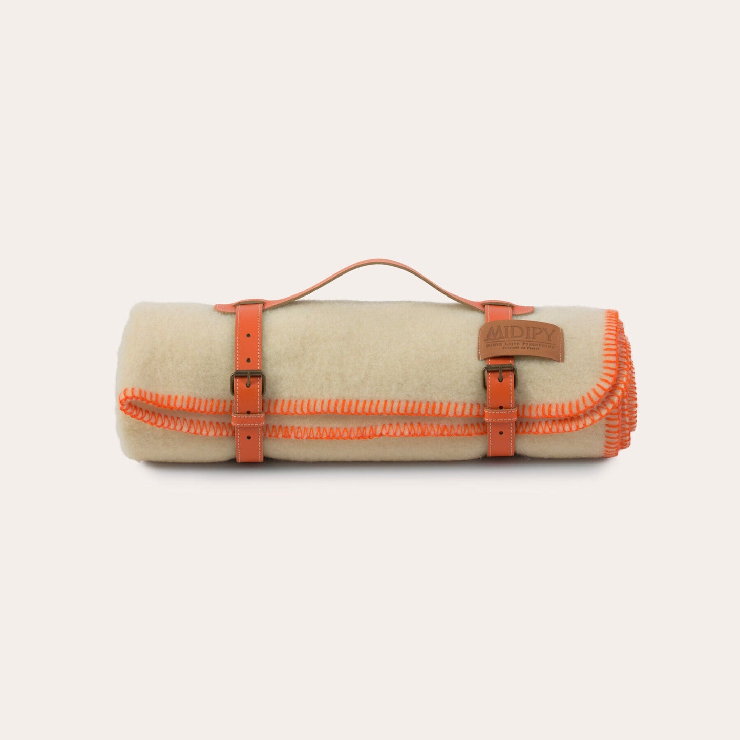 Plaid 100% Laine haute qualité française Lustou - MIDIPY - La Maison MilanaiseTangerineTangerine