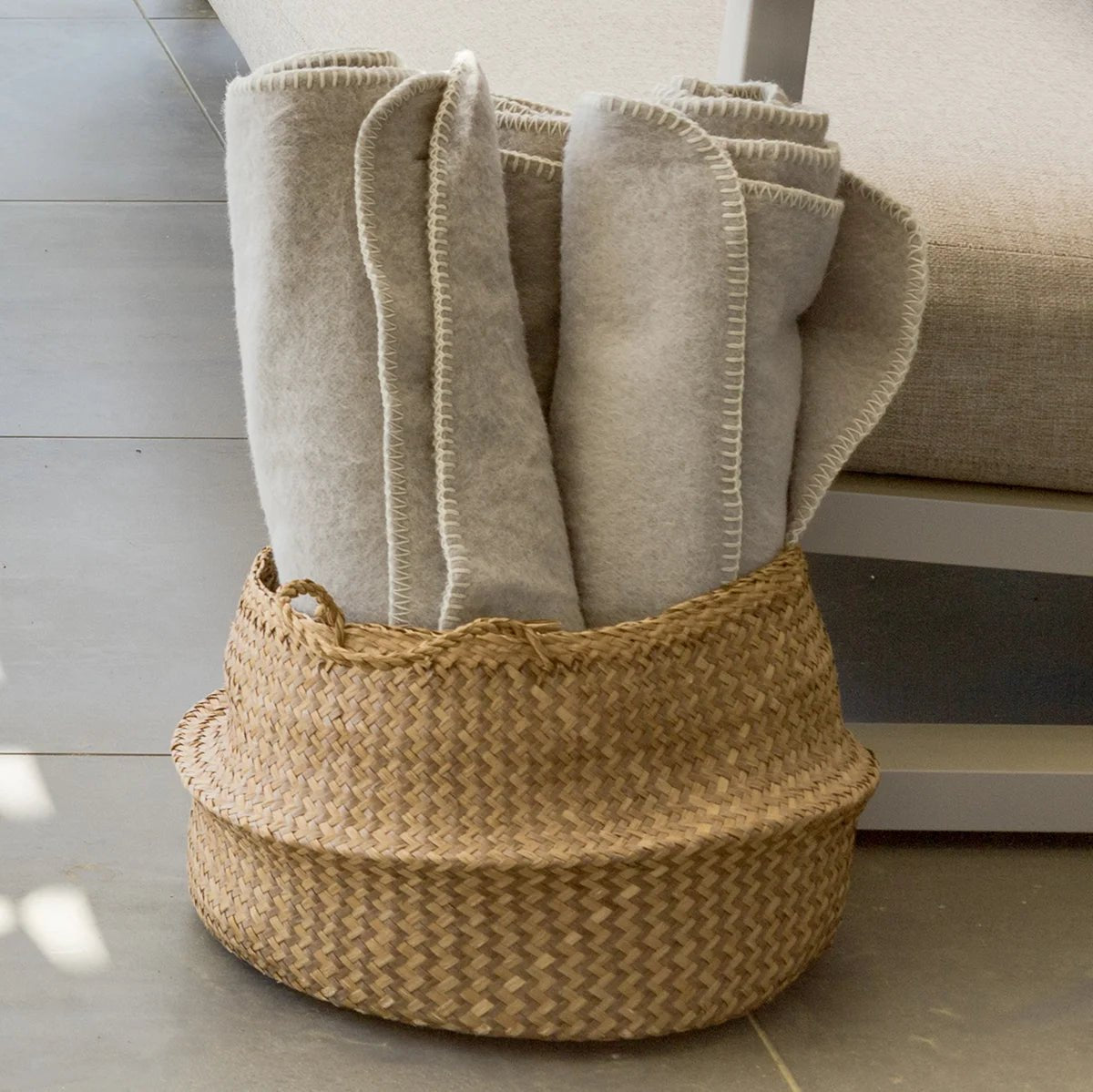 Plaid Alpaga et Laine gris clair Potosi - MIDIPY - La Maison MilanaiseSans porte - plaid