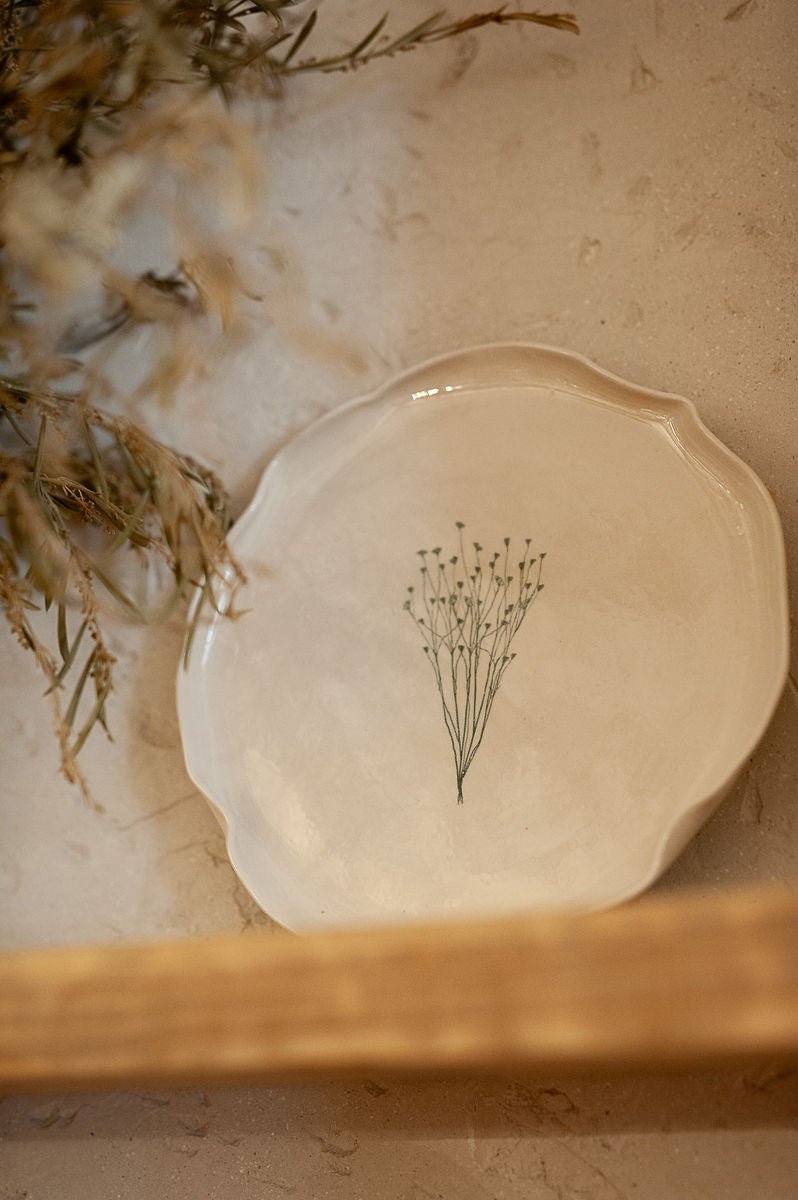 Plat en faïence blanche Wild Field - MARTINAS HOME - La Maison MilanaisePLATRONDWILDFIELDRond Ø30cmBleu