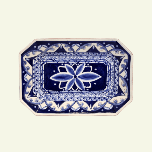 Plat floral bleu en terre cuite Alentejo Terracotta - COSTA NOVA - La Maison MilanaiseCFL0432Rectangulaire 34.3x22.9cm