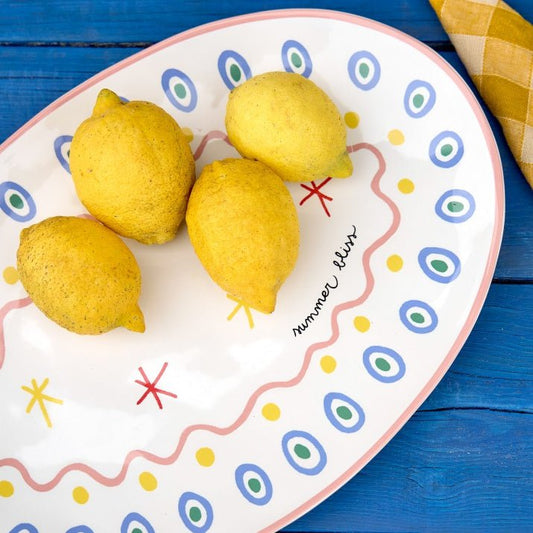 Plat ovale au design original Summer Bliss - COSTA NOVA x LAETICIA ROUGET - La Maison MilanaiseGOA451