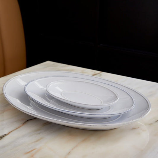 Plat ovale blanc en grés fin Friso - COSTA NOVA - La Maison MilanaiseFIA201FRISOPetit 19.7cm x 13.6cm H1cm LOT DE 2