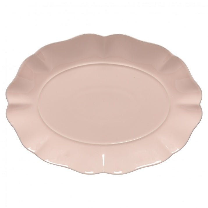 Plat ovale bord à volants en grès fin Rosa - COSTA NOVA - La Maison MilanaiseRoseGrand 28.8x40xH4.2cm