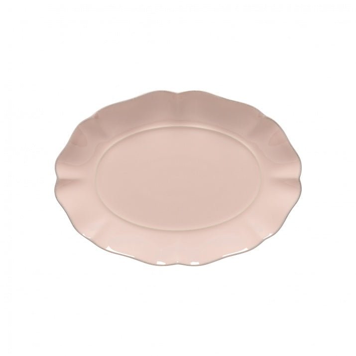 Plat ovale bord à volants en grès fin Rosa - COSTA NOVA - La Maison MilanaiseRoseMoyen 29.7x21xH3.5cm