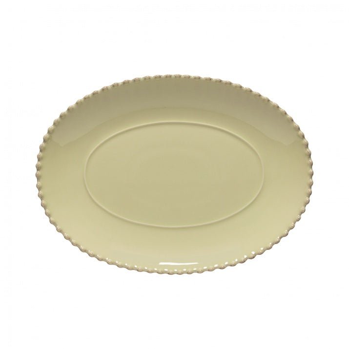 Plat ovale en grès fin bord perlé Pearl - COSTA NOVA - La Maison MilanaisePEA331PMoyen 34.2x25xH3.5cmPistacchio