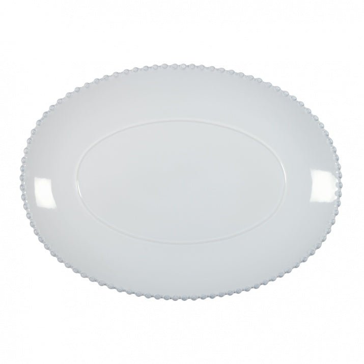 Plat ovale en grès fin bord perlé Pearl - COSTA NOVA - La Maison MilanaisePEA331PMoyen 34.2x25xH3.5cmPistacchio
