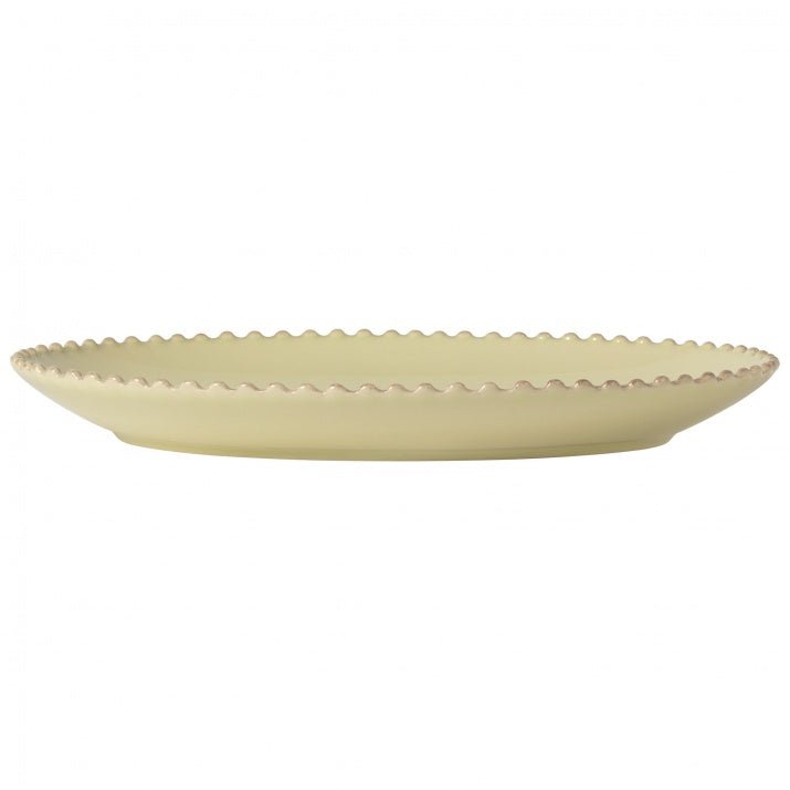 Plat ovale en grès fin bord perlé Pearl - COSTA NOVA - La Maison MilanaisePEA331CMoyen 34.2x25xH3.5cmCrème grainé