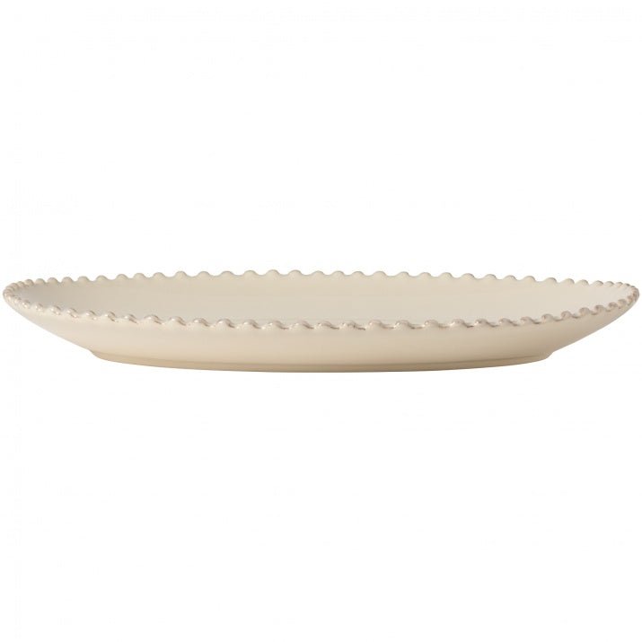 Plat ovale en grès fin bord perlé Pearl - COSTA NOVA - La Maison MilanaisePEA331BMoyen 34.2x25xH3.5cmBlanc