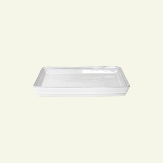 Plateau blanc en grés fin Friso - COSTA NOVA - La Maison MilanaiseFIR252FRISOMoyen 21.5cm x 18.9cm H3.2cm