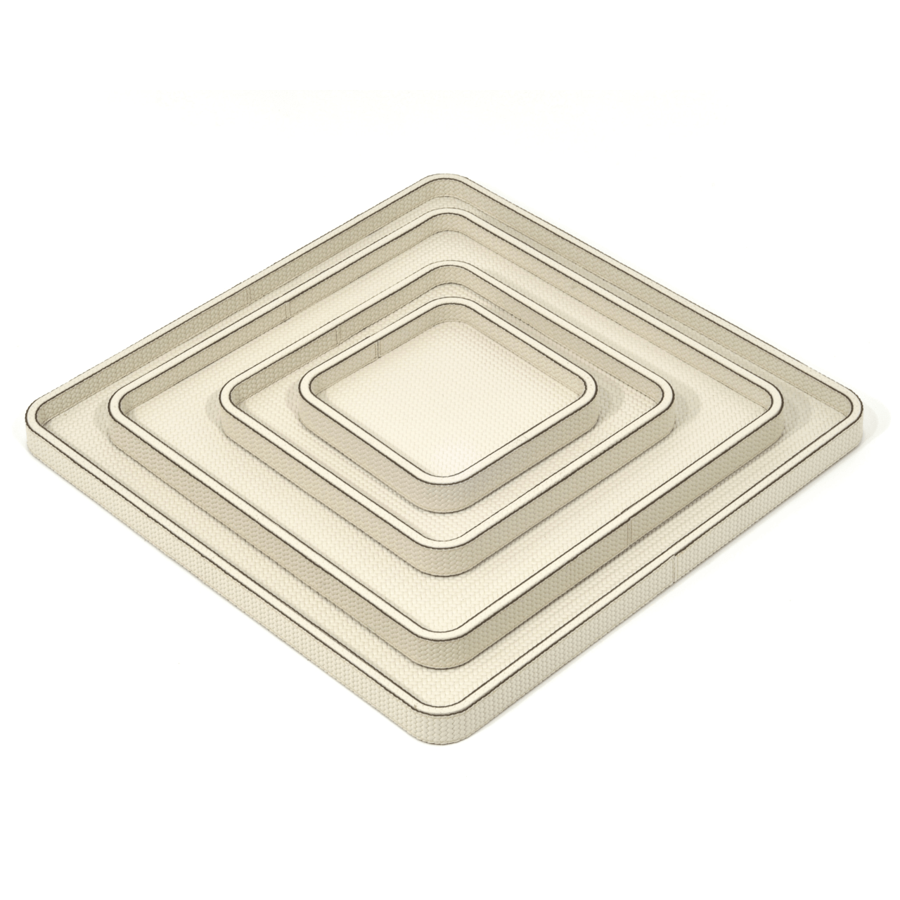 Plateau carré en cuir Jane - PINETTI - La Maison Milanaise17x17cmCuir GrainéCrème grainé