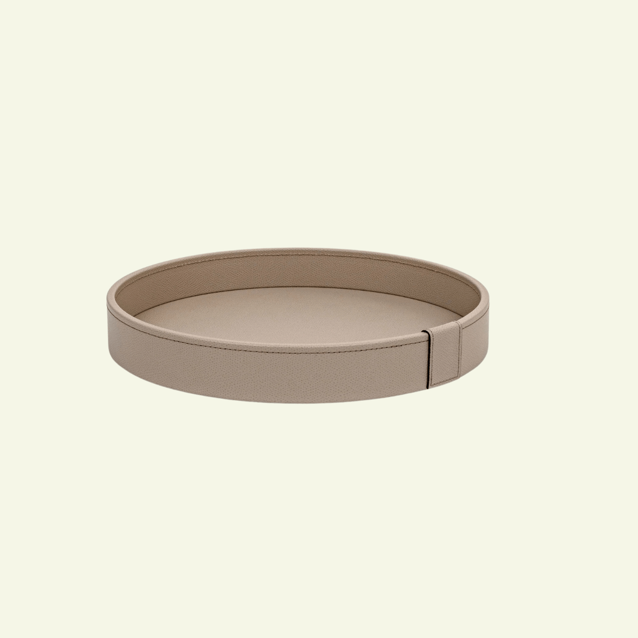 Plateau rond Gea en cuir - PINETTI - La Maison Milanaise00.0110Ø30cmCrème grainé