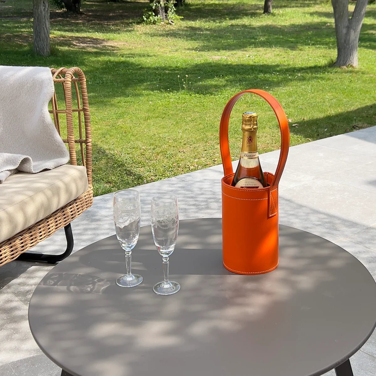 Porte bouteille réfrigéré en cuir Castillon - MIDIPY - La Maison MilanaiseTangerine