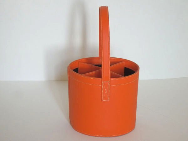 Porte bouteilles en cuir Castellane - MIDIPY - La Maison MilanaisePORTEBOUTEILLECASTELLANE - 5Tangerine