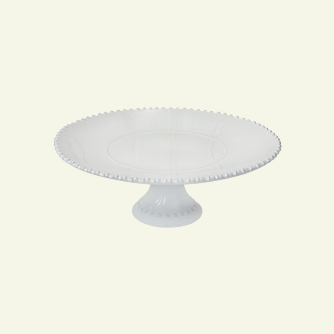 Porte gâteaux rond en grès fin blanc bord perlé Pearl - COSTA NOVA - La Maison MilanaisePEP226Petit Ø22cmxH11.7cm