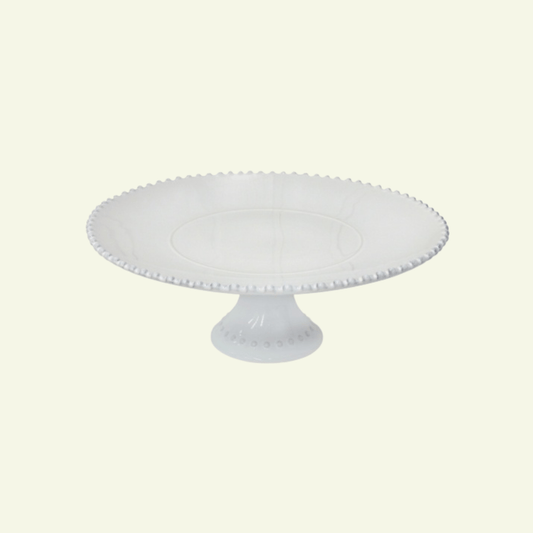 Porte gâteaux rond en grès fin blanc bord perlé Pearl - COSTA NOVA - La Maison MilanaisePEP226Petit Ø22cmxH11.7cm