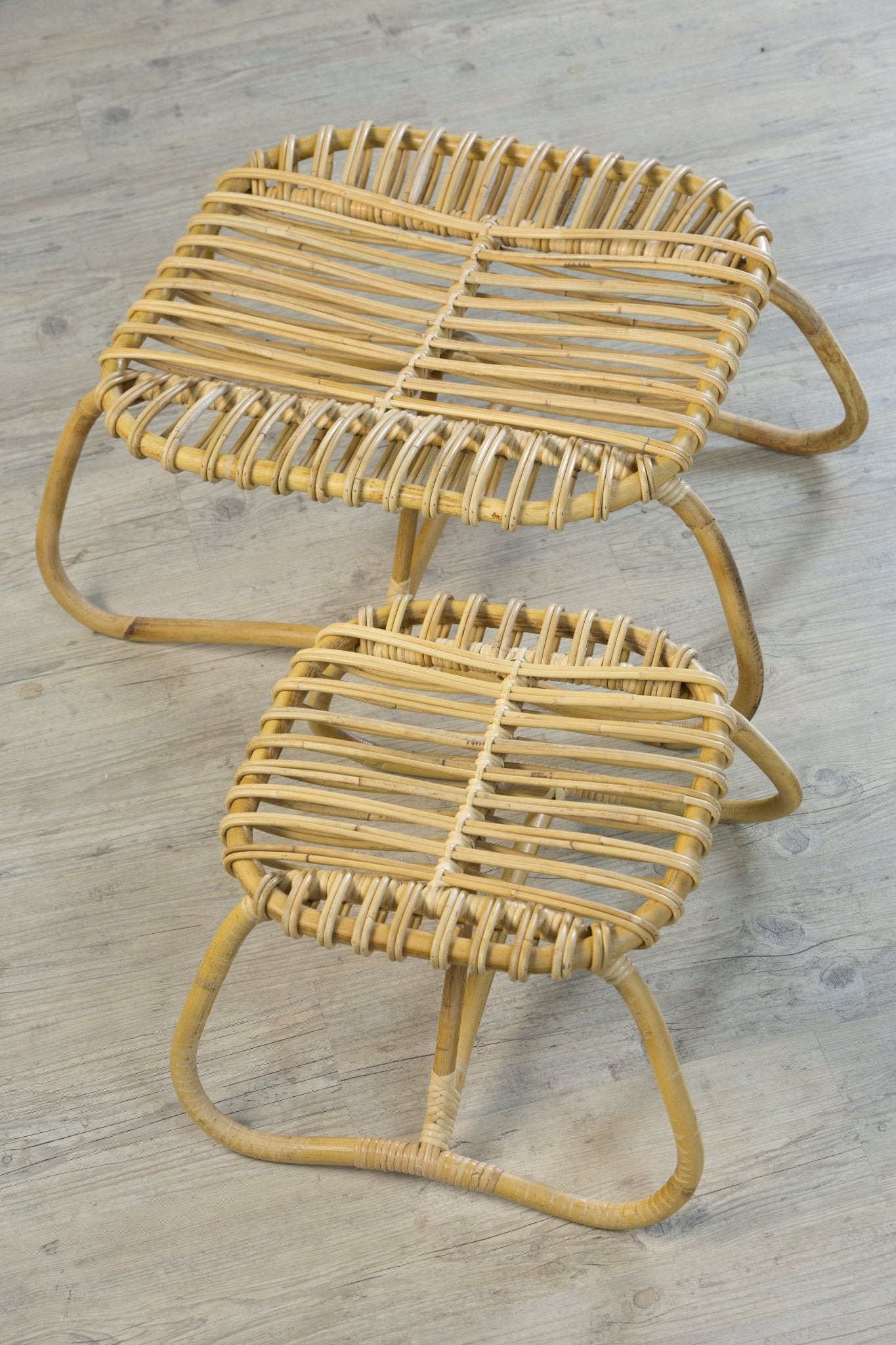 Pouf BOUCLE en rotin naturel – L’authenticité au creux du confort - KOK MAISON - La Maison Milanaise623 - 1Grand H36xL77xP45cm