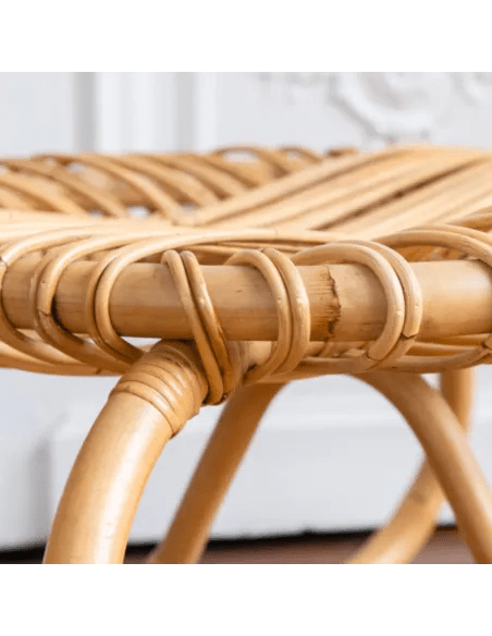Pouf BOUCLE en rotin naturel – L’authenticité au creux du confort - KOK MAISON - La Maison Milanaise623 - 1Grand H36xL77xP45cm