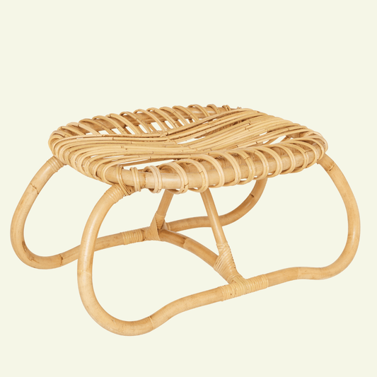 Pouf BOUCLE en rotin naturel – L’authenticité au creux du confort - KOK MAISON - La Maison Milanaise623 - 1Grand H36xL77xP45cm