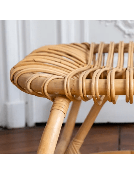 Pouf BOUCLE en rotin naturel – L’authenticité au creux du confort - KOK MAISON - La Maison Milanaise623 - 1Grand H36xL77xP45cm