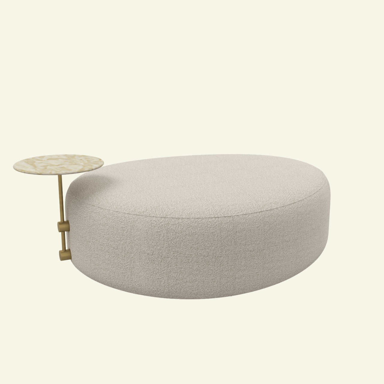 Pouf Mythos, avec option tablette en laiton et marbre - MARIONI - La Maison MilanaiseI0332