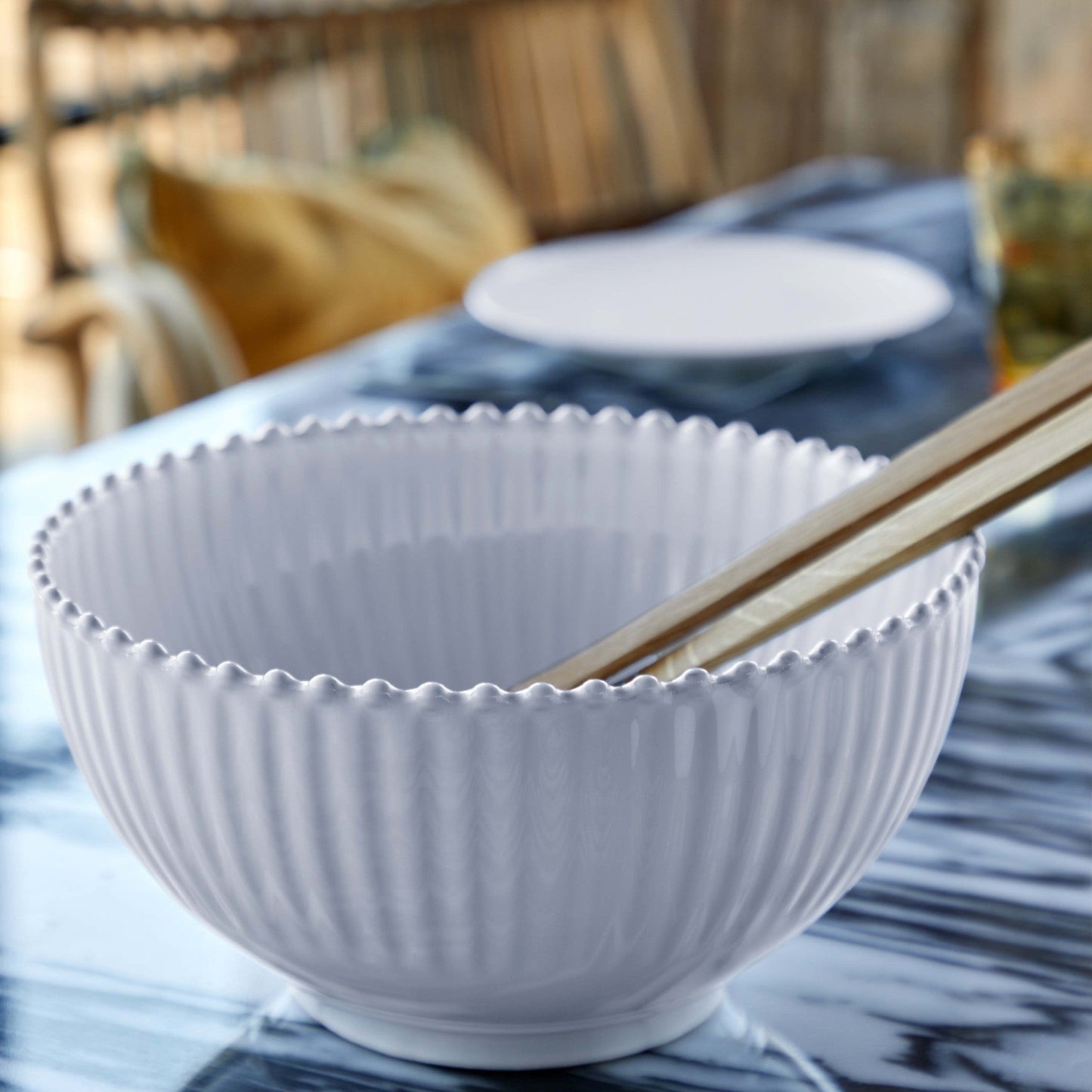 Saladier en grès fin blanc bord perlé Pearl - COSTA NOVA - La Maison MilanaisePES271
