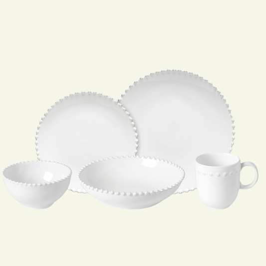 Service de table 30 pièces en grès fin blanc bord perlé Pearl - COSTA NOVA - La Maison MilanaisePEPS13