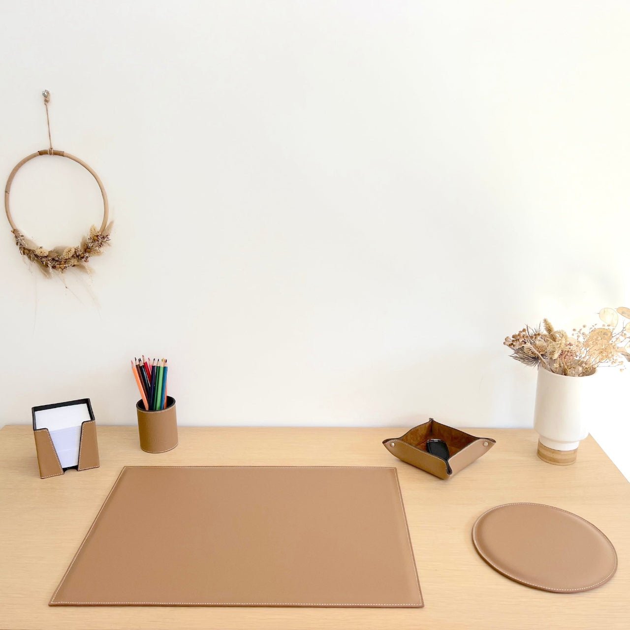 Set de bureau en cuir camel - MIDIPY - La Maison MilanaisesetbureaucamelMIDIPY
