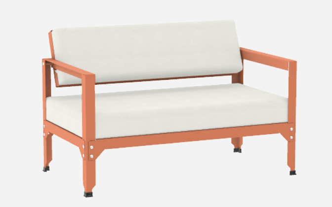 Sofa en acier galvanisé à dossier basculant Hegoa - MATIERE GRISE - La Maison MilanaiseSOFAHEGOA - 17Orange givré 144