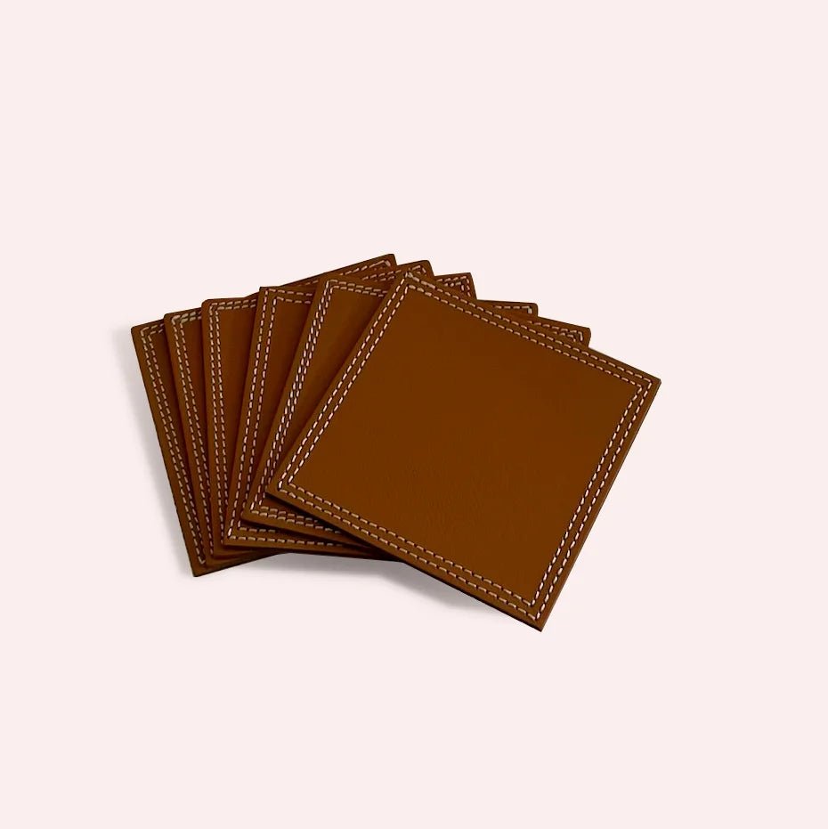 Sous - verre en cuir Gordes - MIDIPY - La Maison MilanaiseSOUSVERREGORDES - 3Chocolat