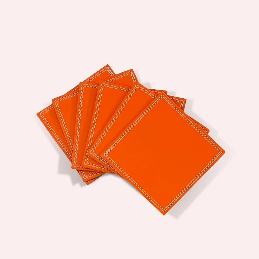Sous - verre en cuir Gordes - MIDIPY - La Maison MilanaiseSOUSVERREGORDES - 5Tangerine