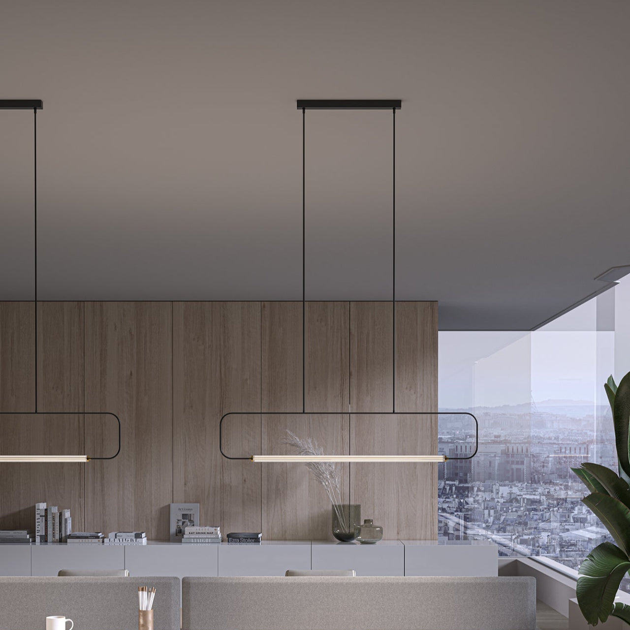 Suspension design minimaliste en métal SKYLINES - LUMEN CENTER - La Maison MilanaiseSKY33103SS L86cm
