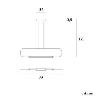 Suspension design minimaliste en métal SKYLINES - LUMEN CENTER - La Maison MilanaiseSKY33103SS L86cm