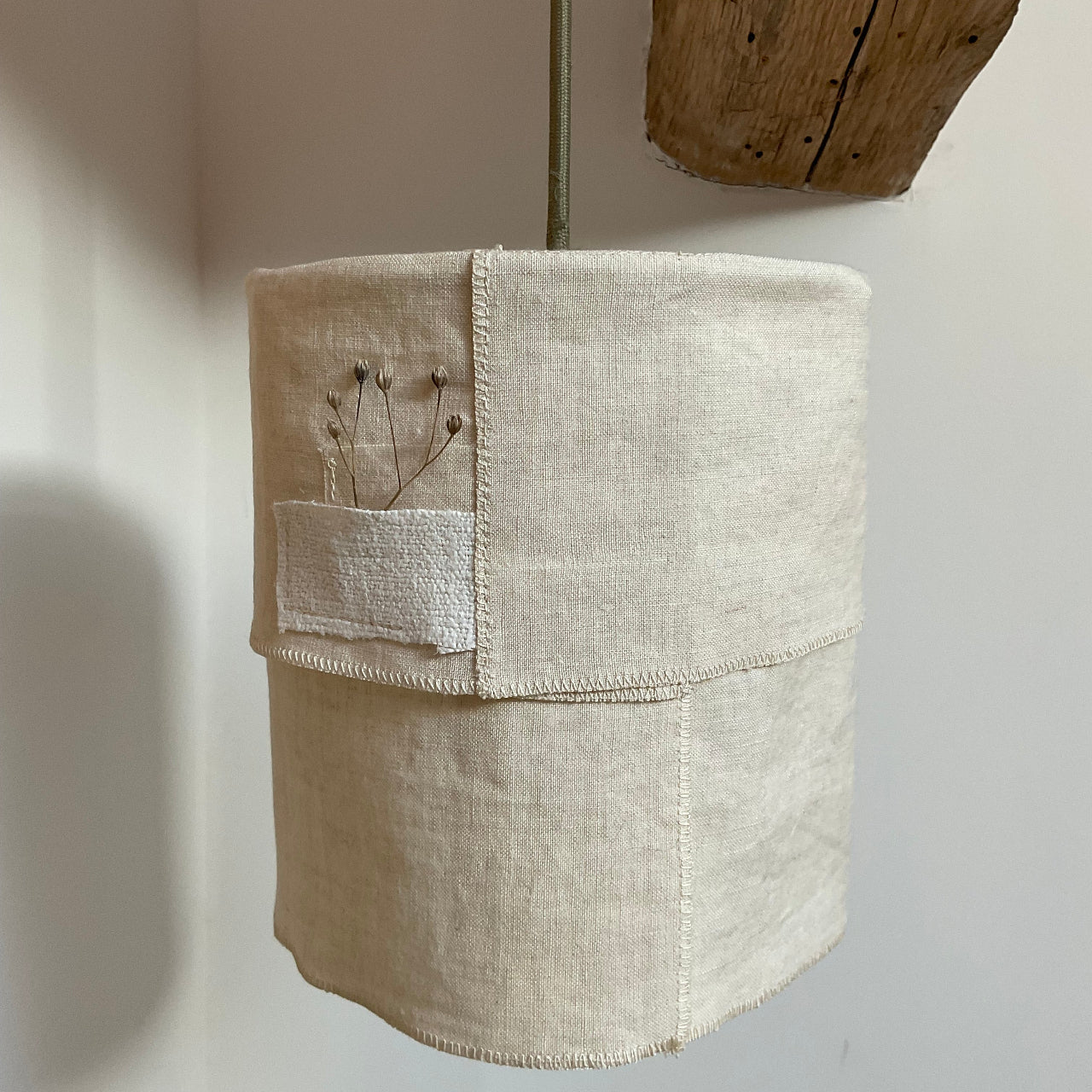 Suspension Ø18cm APLASME – Lin naturel et chanvre upcyclé - STUDIO ECHO - La Maison MilanaiseSUSPAPLASME - 33Sans câble