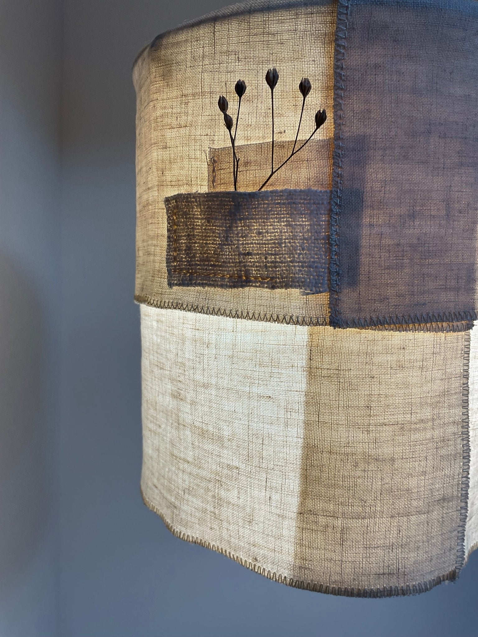 Suspension Ø18cm APLASME – Lin naturel et chanvre upcyclé - STUDIO ECHO - La Maison MilanaiseSUSPAPLASME - 11Sans câble