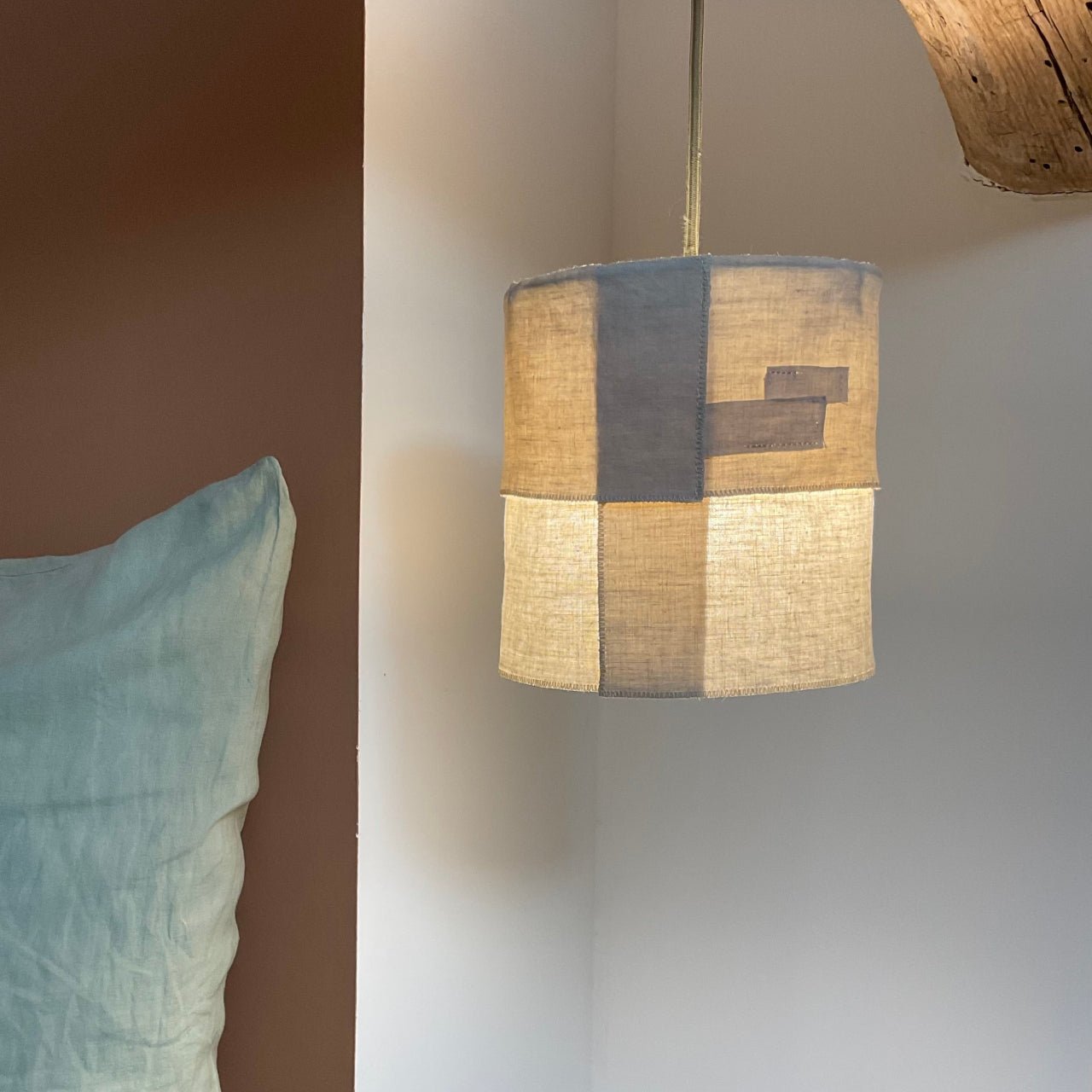 Suspension Ø18cm APLASME – Lin naturel et chanvre upcyclé - STUDIO ECHO - La Maison MilanaiseSUSPAPLASME - 33Sans câble