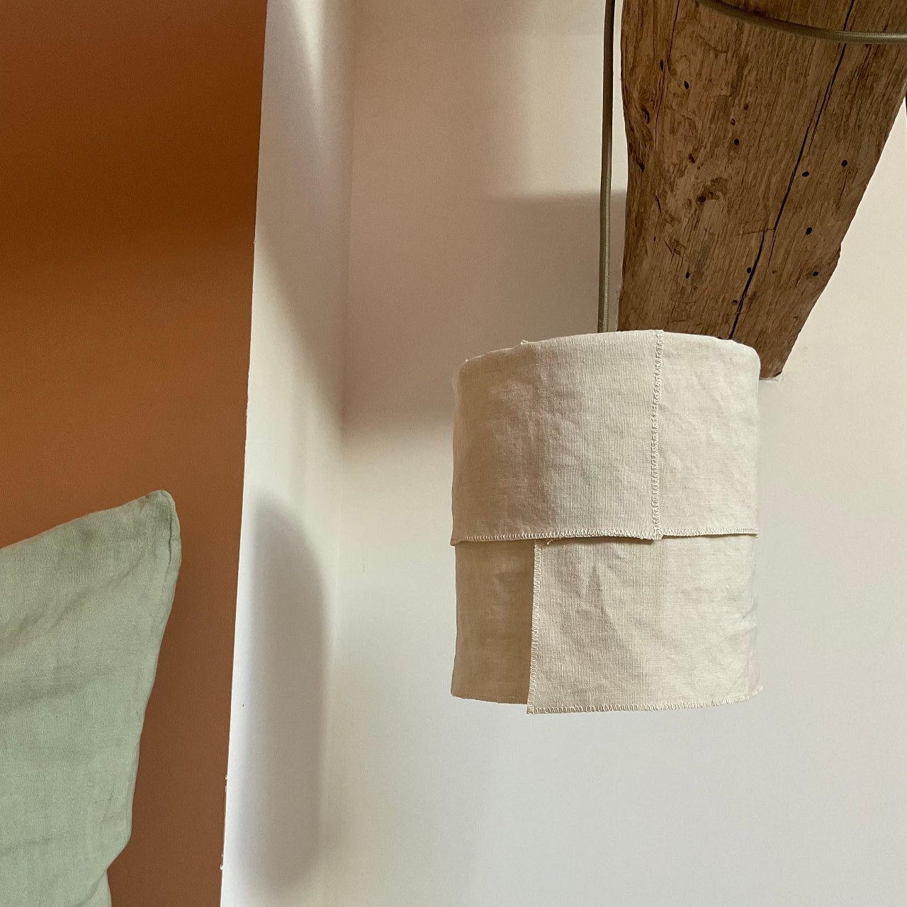 Suspension Ø18cm ENCIEL – Lin naturel et lumière douce - STUDIO ECHO - La Maison MilanaiseSUSPENCIEL - 1Sans câble