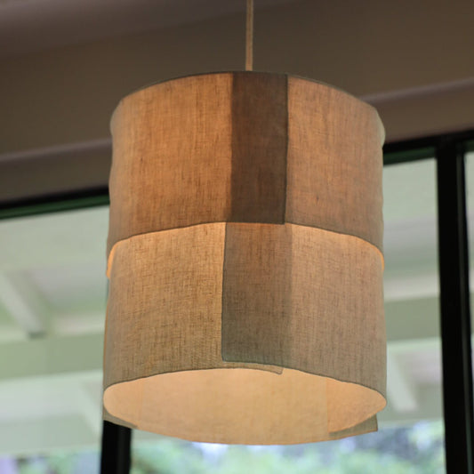 Suspension Ø36cm ENCIEL – Lin naturel et lumière douce - STUDIO ECHO - La Maison MilanaiseSUSPENCIELØ363 pansAvec câble