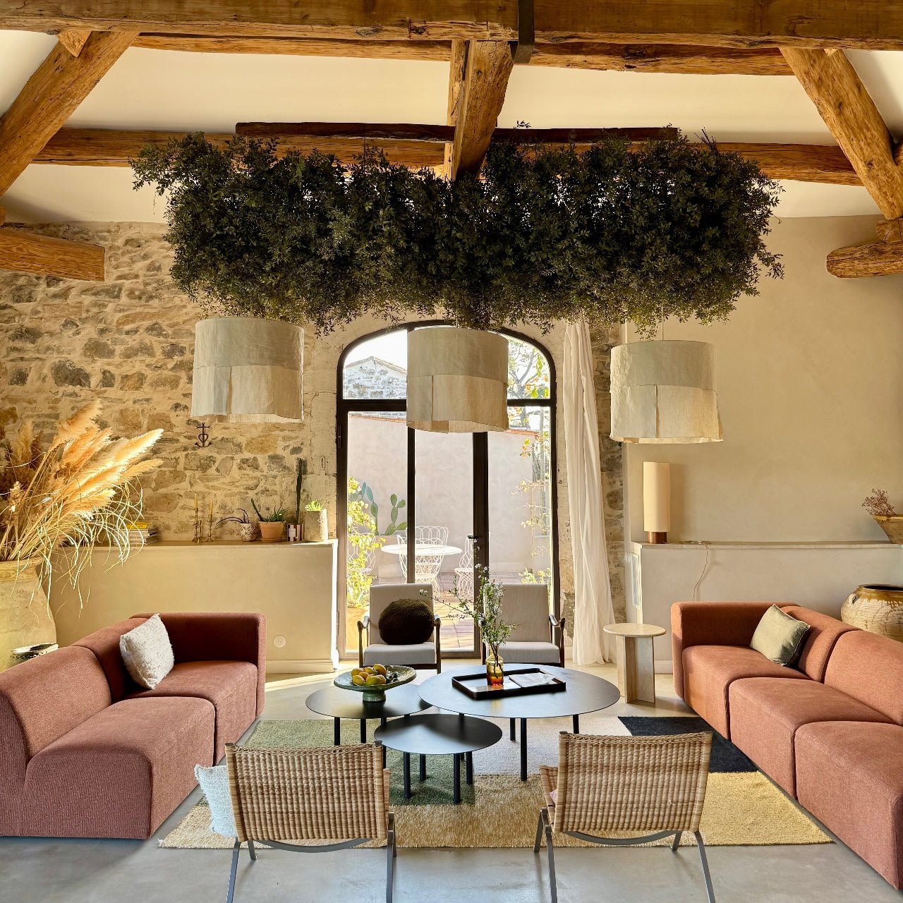 Suspension Ø60cm – Lin naturel et lumière douce - Lou Bastidou x STUDIO ECHO - La Maison MilanaiseSUSPLOUBASTIDOUSE60AENCIEL3 pansSans câble