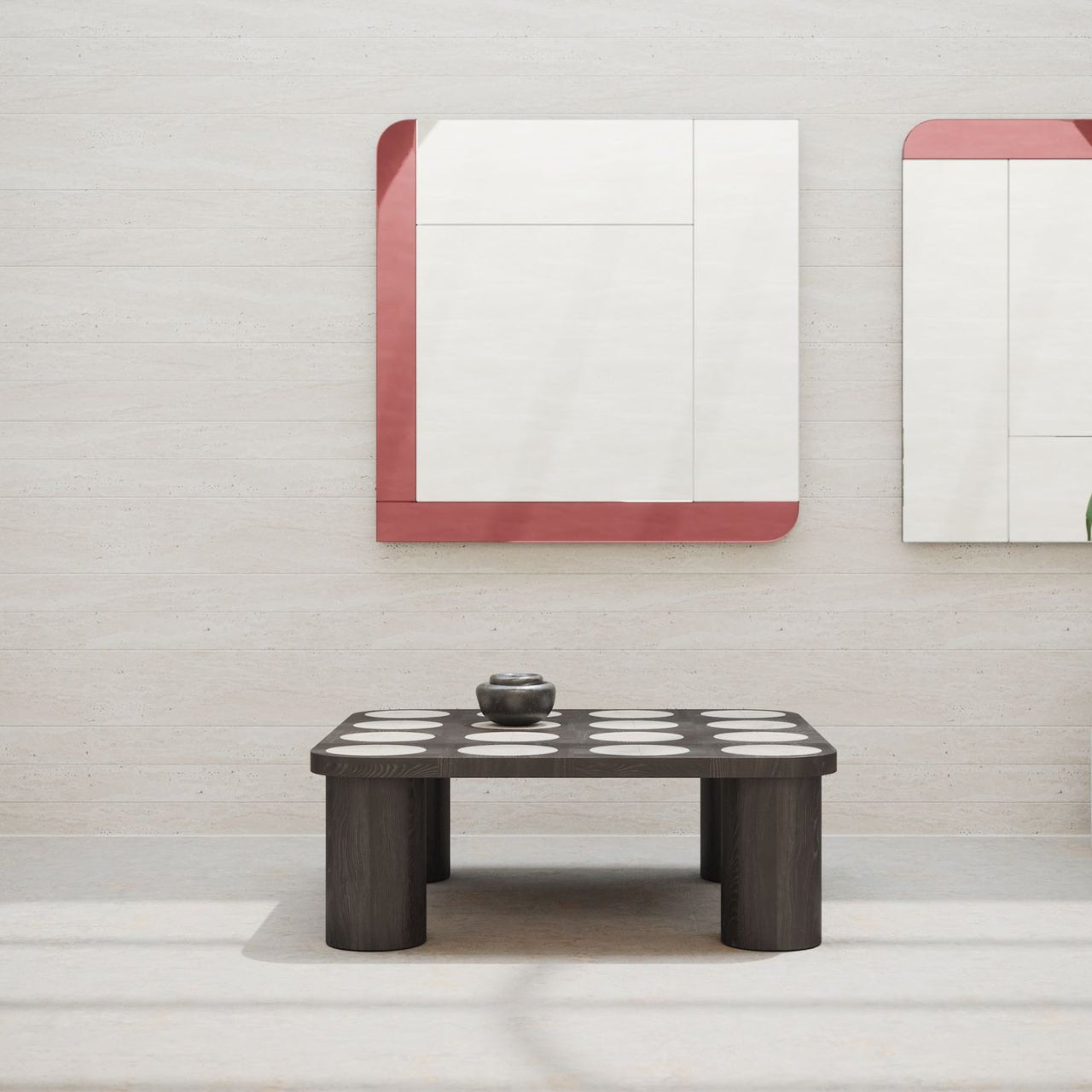 Table basse DAMA – Jeu de formes et contraste de matières - ULTRA MOBILI - La Maison MilanaiseTDM