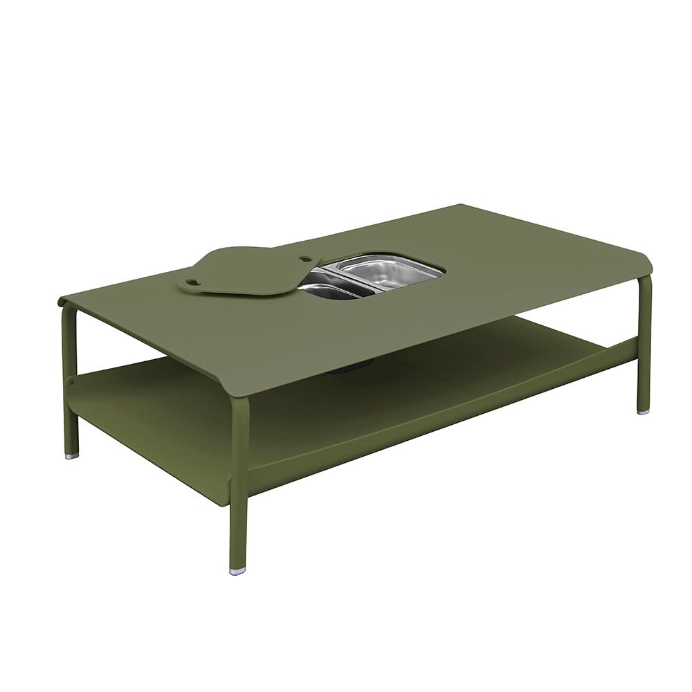 Table basse de jardin en aluminium design coloré - ALLURE D'AZUR - La Maison Milanaise582101KKakiGrande avec bac