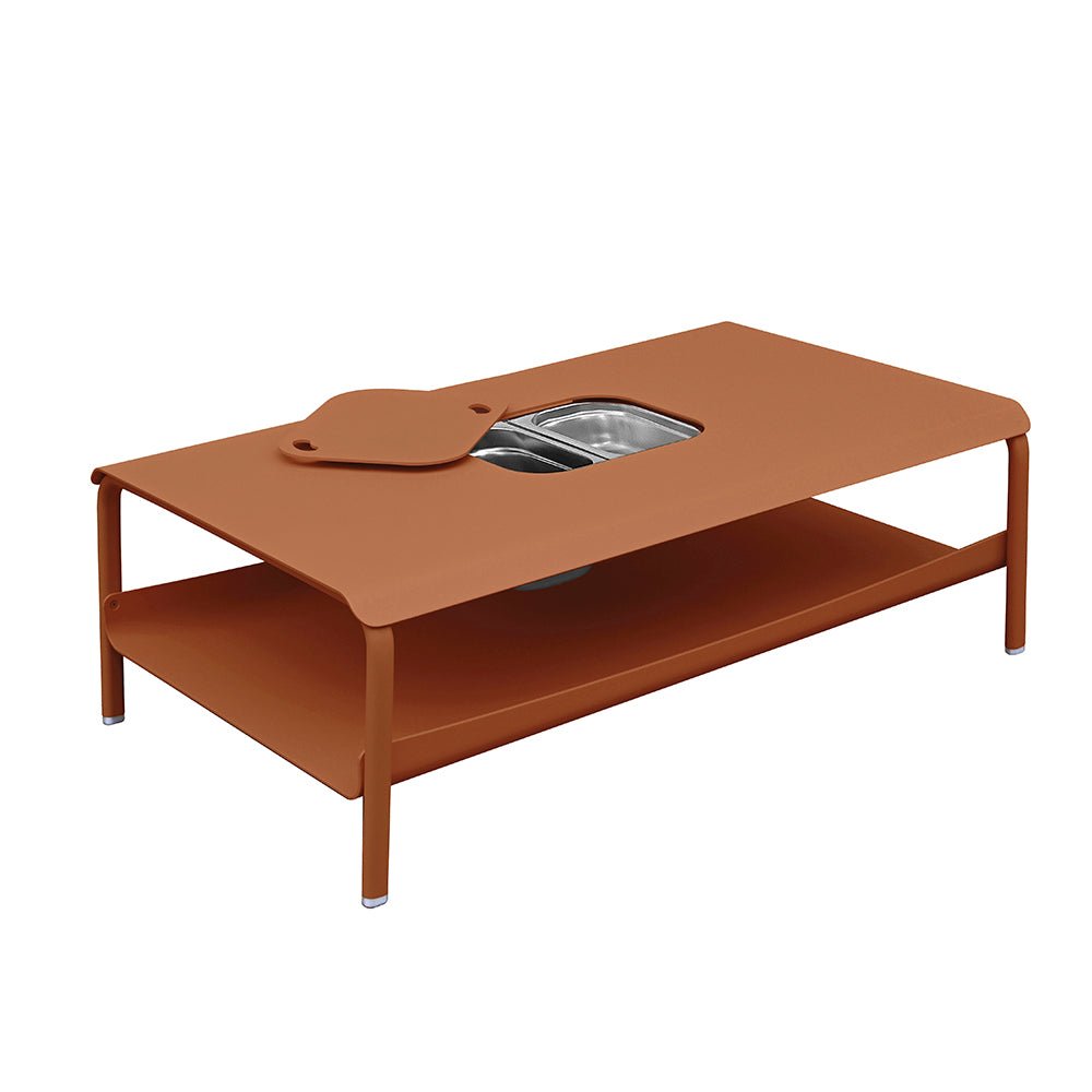Table basse de jardin en aluminium design coloré - ALLURE D'AZUR - La Maison Milanaise582101TERTerracottaGrande avec bac