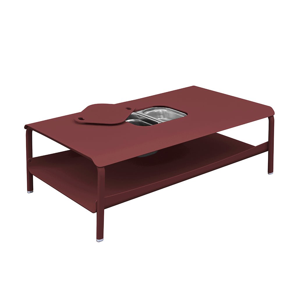 Table basse de jardin en aluminium design coloré - ALLURE D'AZUR - La Maison Milanaise582101BBordeauxGrande avec bac