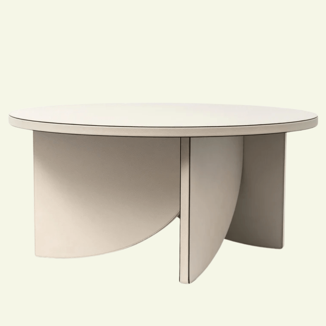 Table basse en cuir Helix - PINETTI - La Maison Milanaise00.1513CREMECrèmeØ90cmxH42cm