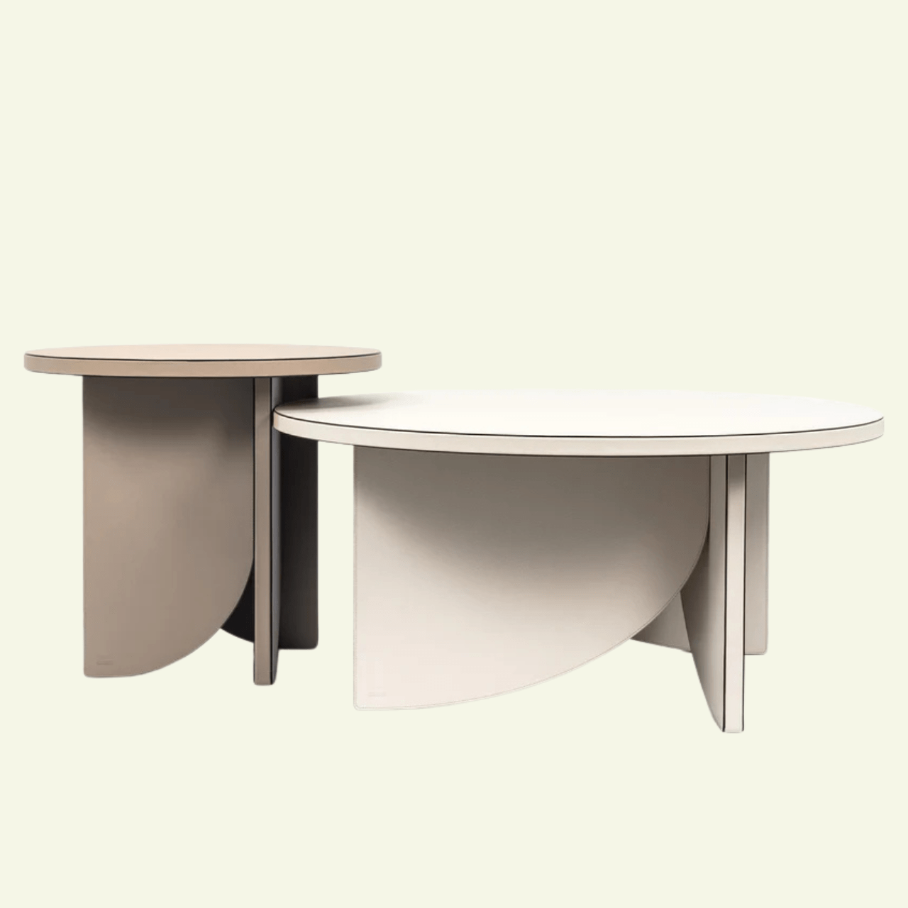 Table basse en cuir Helix - PINETTI - La Maison Milanaise00.1512TAUPETaupeØ55cmxH50cm
