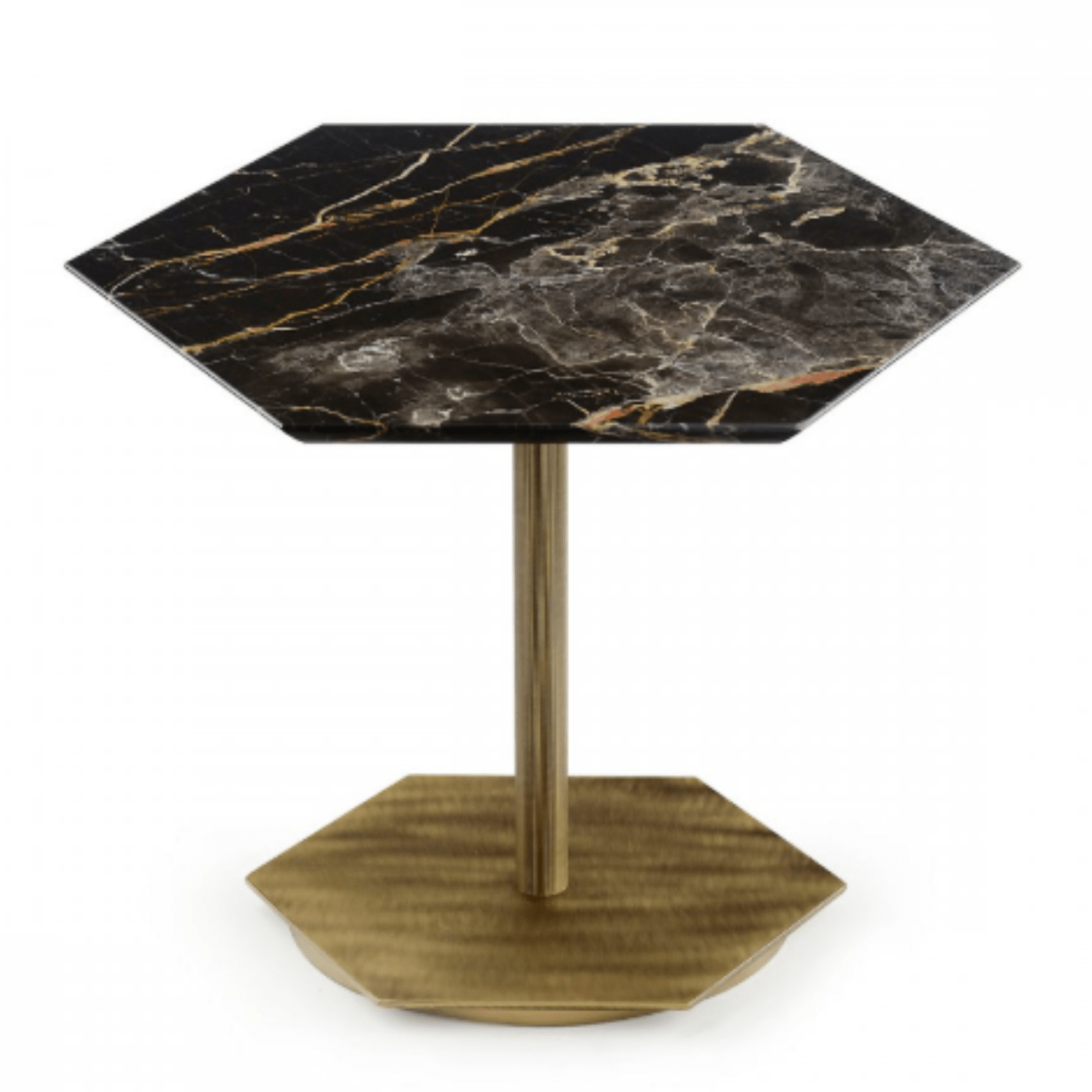 Table basse hexagonale en marbre et laiton Ted - MARIONI - La Maison Milanaise02831MTSICBlanc