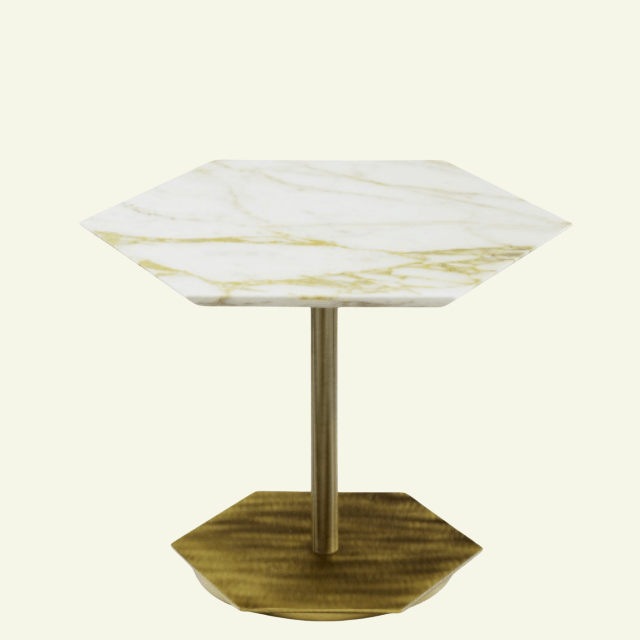 Table basse hexagonale en marbre et laiton Ted - MARIONI - La Maison Milanaise02831MTSICBlanc