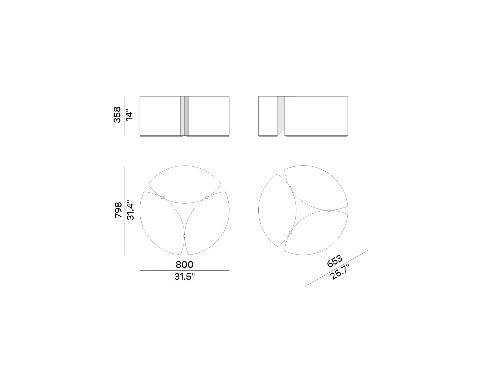 Table basse JEANJEAN – Design graphique - ULTRA MOBILI - La Maison MilanaiseTJNJ - 1Bronze