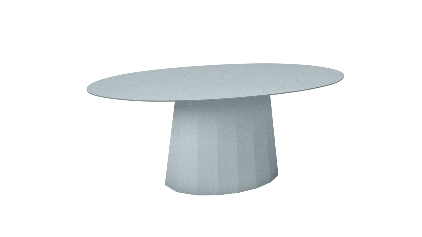 Table basse ovale en aluminium avec pied conique 109cm Ankara - MATIÈRE GRISE - La Maison MilanaiseANKARATABLEBASSEOVALEMET - 77Nuage 002