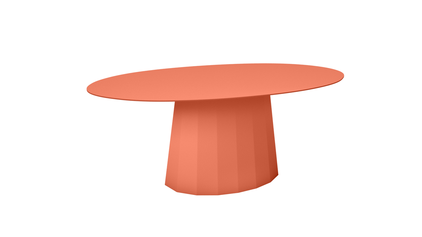Table basse ovale en aluminium avec pied conique 109cm Ankara - MATIÈRE GRISE - La Maison MilanaiseANKARATABLEBASSEOVALEMET - 33Orange givré 144